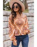 Azura Exchange Ruffled Smocked Off Shoulder Blouse - M