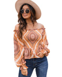 Azura Exchange Ruffled Smocked Off Shoulder Blouse - M