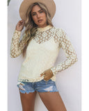 Azura Exchange Mock Neck Lace Blouse - L