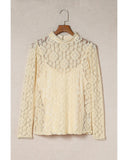 Azura Exchange Mock Neck Lace Blouse - L