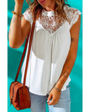 Azura Exchange Crochet Patchwork Cap Sleeves Flowy Top - XL