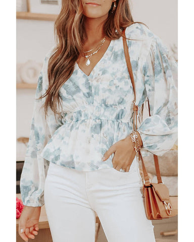 Azura Exchange Tie-Dye Peplum Top - XL