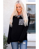 Azura Exchange Leopard Patch Pocket Long Sleeve Top - S