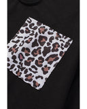 Azura Exchange Leopard Patch Pocket Long Sleeve Top - S