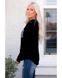 Azura Exchange Leopard Patch Pocket Long Sleeve Top - S