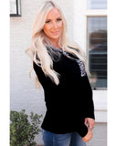 Azura Exchange Leopard Patch Pocket Long Sleeve Top - S