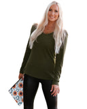 Azura Exchange Eyelet Neckline Ribbed Knit Long Sleeve Top - S