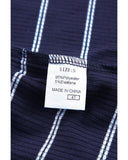 Azura Exchange Color Block Cuffs Rib Knit Striped Pullover - L