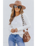 Azura Exchange Waffle Knit Henley Top - XL