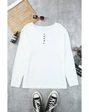 Azura Exchange Waffle Knit Henley Top - XL