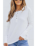 Azura Exchange Waffle Knit Henley Top - XL