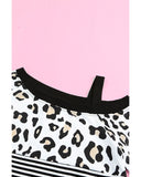 Azura Exchange Leopard Striped Long Sleeve Blouse - M