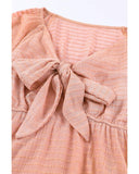 Azura Exchange Textured Tie Front Peplum Blouse - 2XL