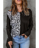 Azura Exchange Leopard Cut Out Long Sleeve Top - L