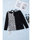 Azura Exchange Leopard Cut Out Long Sleeve Top - S