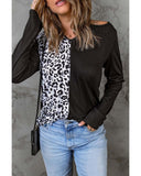 Azura Exchange Leopard Cut Out Long Sleeve Top - S