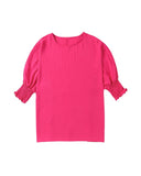 Azura Exchange Smocked Wrist Shift Top - L