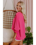 Azura Exchange Smocked Wrist Shift Top - M