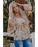 Azura Exchange Floral Front Tie Top in Multicolor Faux Two-piece Design - 2XL