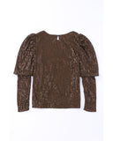 Azura Exchange Sequin Puff Sleeve Top - XL