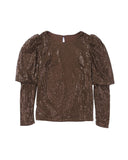 Azura Exchange Sequin Puff Sleeve Top - XL