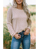 Azura Exchange Striped Print Long Sleeve Top - M