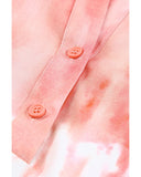 Azura Exchange Print Lace-up Buttoned Henley Top - L