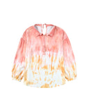 Azura Exchange Print Lace-up Buttoned Henley Top - L