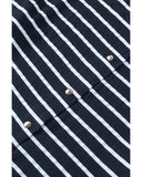 Azura Exchange Ruffled Striped Print Buttoned Top - XL