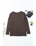 Azura Exchange Sequin Leopard Splicing Long Sleeve Top - M