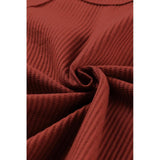 Azura Exchange Spliced Waffle Knit Long Sleeve Top with Button Detail - 2XL