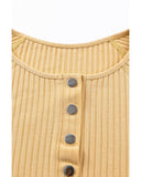 Azura Exchange Textured Ribbed Puff Sleeve Pullover - L