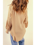 Azura Exchange Textured Ribbed Puff Sleeve Pullover - M