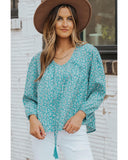 Azura Exchange Floral Print Drawstring Blouse - S