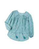 Azura Exchange Floral Print Drawstring Blouse - S