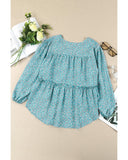 Azura Exchange Floral Print Drawstring Blouse - S