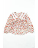 Azura Exchange Floral Lace V Neck Blouse - M