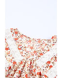 Azura Exchange Floral Lace V Neck Blouse - M