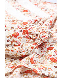 Azura Exchange Floral Lace V Neck Blouse - M