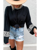 Azura Exchange Leopard Print Balloon Sleeve Top - S