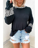 Azura Exchange Leopard Print Balloon Sleeve Top - S