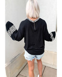 Azura Exchange Leopard Print Balloon Sleeve Top - S