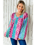 Azura Exchange Floral Leopard Mix Patchwork Pullover - M