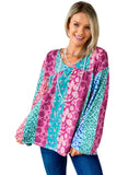 Azura Exchange Floral Leopard Mix Patchwork Pullover - M