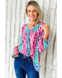 Azura Exchange Floral Leopard Mix Patchwork Pullover - M