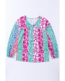 Azura Exchange Floral Leopard Mix Patchwork Pullover - M