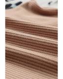 Azura Exchange Leopard Sleeve Contrast Knitted Pullover Top - S