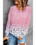 Azura Exchange Leopard Print Long Sleeve Top - M