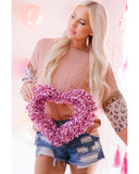 Azura Exchange Sequin Splicing Sleeves Knit Top - XL