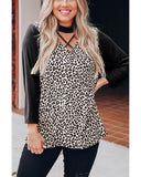 Azura Exchange Crisscross Leopard Print Top - M